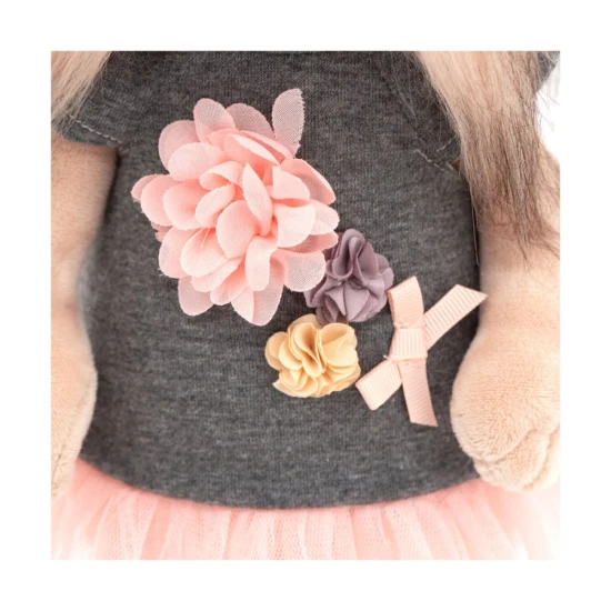 Plysovy psik Lucky Doggy Yoyo Tea Rose yorksir v ruzovych satach – 38 cm