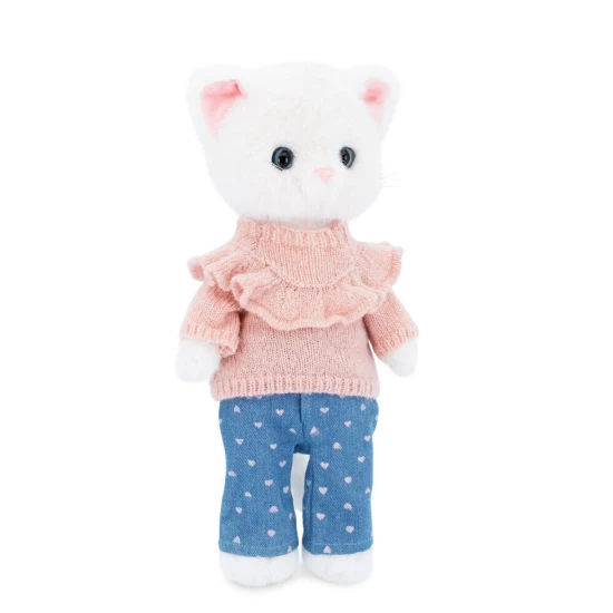 Lucky Kitty Plyšová mačička Sophie - Denim Hearts