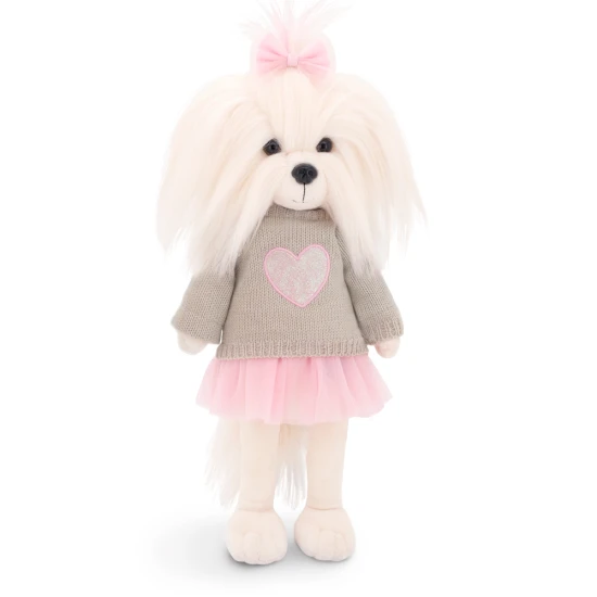 Lucky Doggy Plyšový psík Maltézska fenka - Mimi Pink Heart Orange Toys