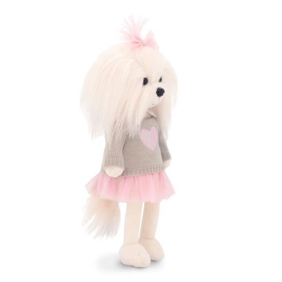 Lucky Doggy Plyšový psík Maltézska fenka - Mimi Pink Heart Orange Toys