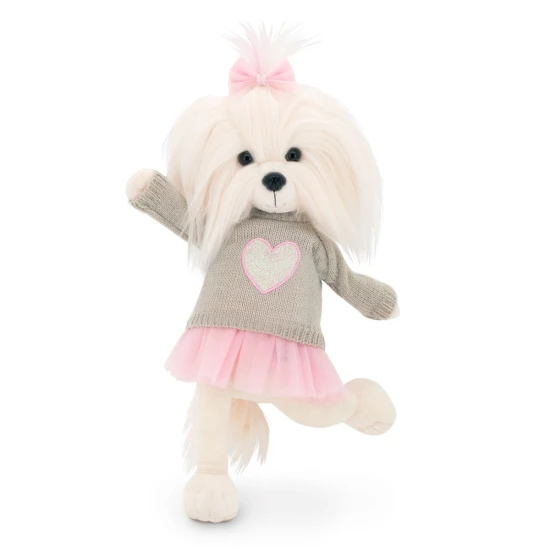 Lucky Doggy Plyšový psík Maltézska fenka - Mimi Pink Heart Orange Toys