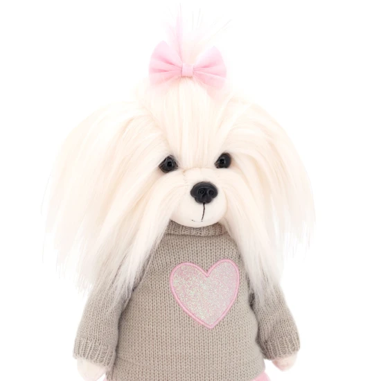 Lucky Doggy Plyšový psík Maltézska fenka - Mimi Pink Heart Orange Toys