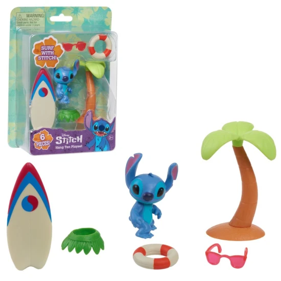Stitch figúrka so surfom a doplnkami z Lilo & Stitch