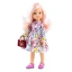 Realistická bábika Rosa 32 cm s dlhými ružovými vlasmi, zelenými očami a kvetinovými šatami od Paola Reina.