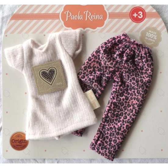 Paola Reina Oblečenie pre bábiku Coti s leopardím vzorom 32 cm