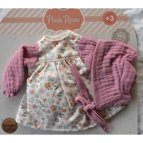 Paola Reina Oblečenie pre bábiku Carla s ružovým svetríkom 32 cm