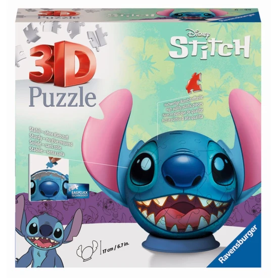 Puzzle-Ball Disney: Stitch s ušami 72 dielikov Puzzle-Ball Disney: Stitch s ušami 72 dielikov – Ravensburger 2411574