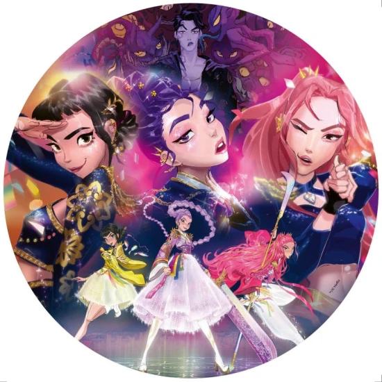 Ravensburger Kruhové puzzle K-POP Demon Hunters 500 ks – okrúhle puzzle s motívom K-Pop Demon Hunters, priemer 52 cm