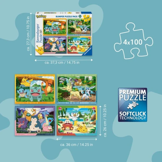 Ravensburger Pokémon 4x100 dielikov