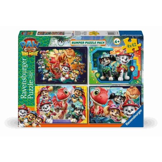 Puzzle Labková Patrola: Dinosaurí film 4x42 dielikov – Ravensburger 24120043676