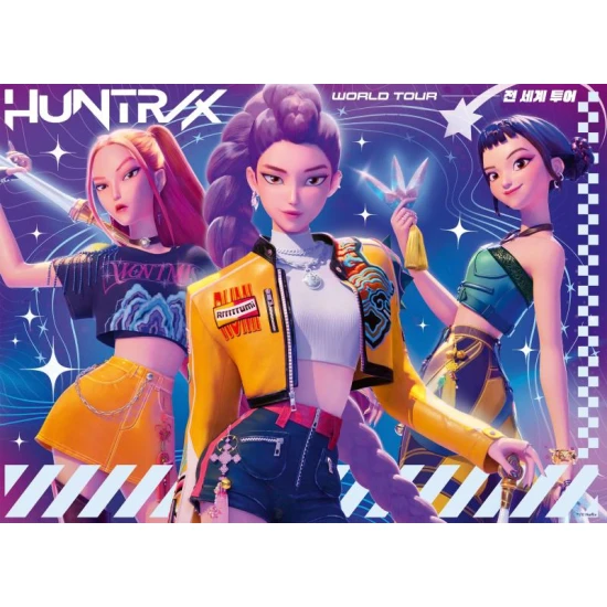 Ravensburger Puzzle K-POP Demon Hunters 4×100 ks – sada štyroch puzzle so scénami z K-Pop Demon Hunters Netflix filmu