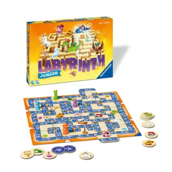 Hra Labyrinth Junior Relaunch s posúvajúcimi sa chodbami a stenami.