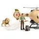 Strážca s helikoptérou zachraňuje hrošie mláďa pred levom