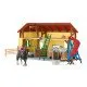 Farebná konská stajňa schleich s roztomilými zvieratkami a farmárskymi doplnkami, ideálna pre deti.