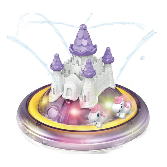 Striekacia hračka do vody Hrad fialový – kúzelná fontánka do vane