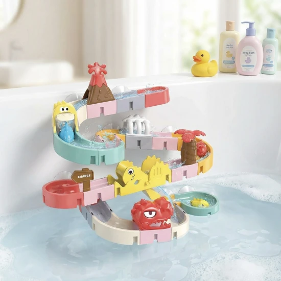 DIY Guľôčková dráha do vody Dino 43 ks – stavanie a zábava