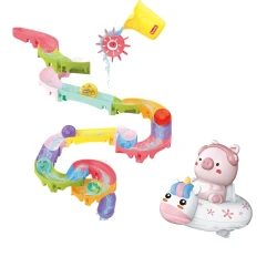 Set DIY Šmykľavka do vody 42 ks a Plávacia hračka Prasiatko