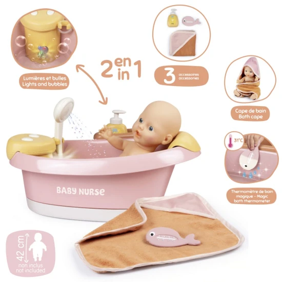 Baby Nurse elektronická vanička s príslušenstvom – Smoby SM220386