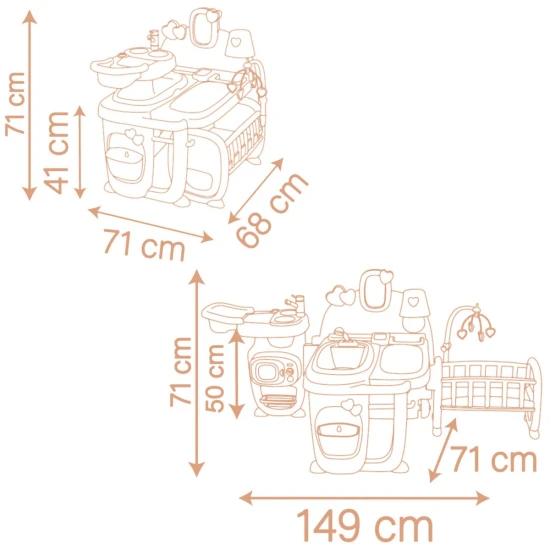 Hracie centrum Baby Nurse pre bábiky s 3 zónami – Smoby SM220394