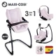 Autosedačka a stolička 3 v 1 Maxi Cosi pre bábiky svetlo ružová – Smoby SM240242