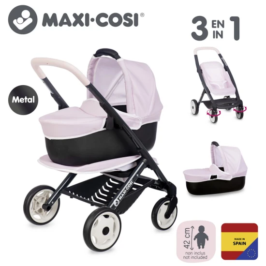 Kombinovaný kočík Maxi Cosi pre bábiky svetloružový – Smoby SM253121