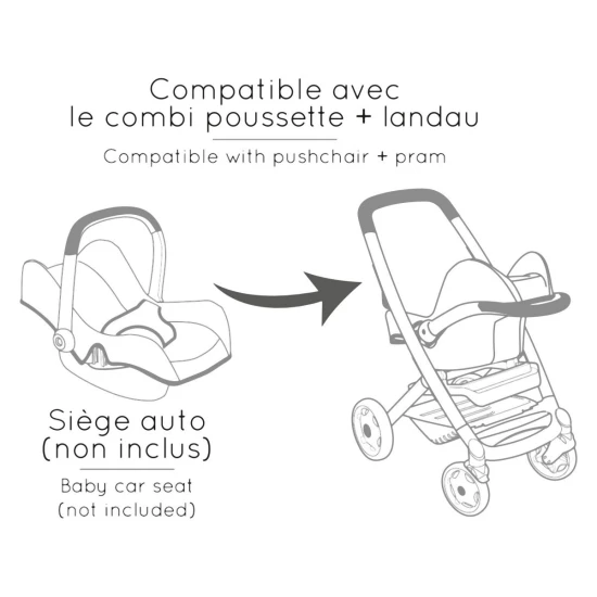 Kombinovaný kočík Maxi Cosi pre bábiky svetloružový – Smoby SM253121