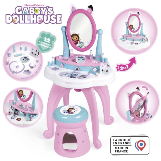 Gabby's Dollhouse toaletný stolík so stoličkou 2 v 1 Gabby's Dollhouse toaletný stolík so stoličkou 2 v 1 – Smoby SM320254