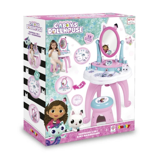 Gabby's Dollhouse toaletný stolík so stoličkou 2 v 1 Gabby's Dollhouse toaletný stolík so stoličkou 2 v 1 – Smoby SM320254
