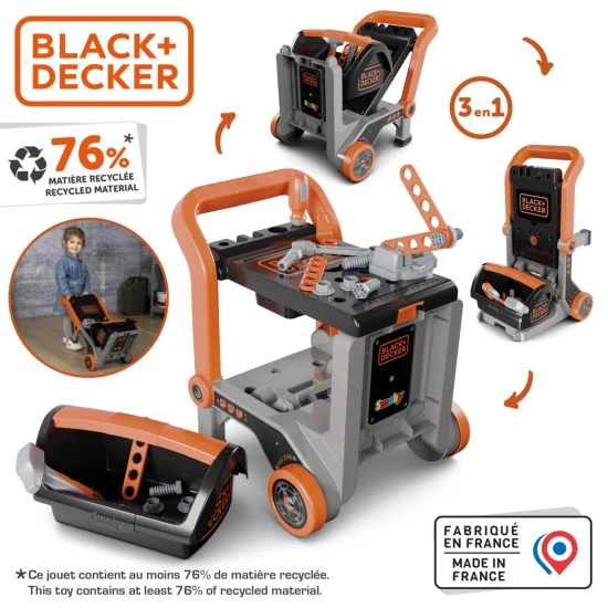 B&D Dielenský vozík s boxom na náradie – Smoby SM360220