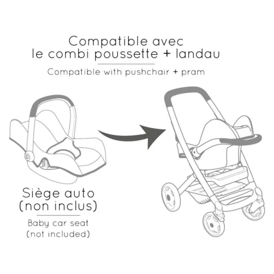 Kombinovaný kočík Maxi Cosi pre bábiky béžový
