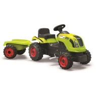 Šliapací traktor CLAAS zelený s vozíkom