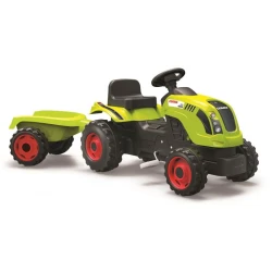 Šliapací traktor CLAAS zelený s vozíkom