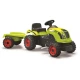 Šliapací traktor CLAAS zelený s vozíkom