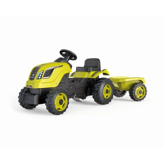 Šliapací traktor Farmer XL zelený s vozíkom