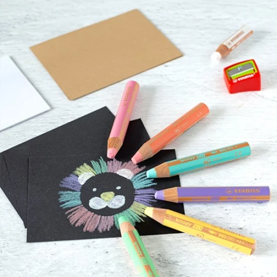 Multifinkčné farbičky zaujmú svojím pastelovým prevedením. S pastelkami sa dá kresliť na rôzne povrchy.