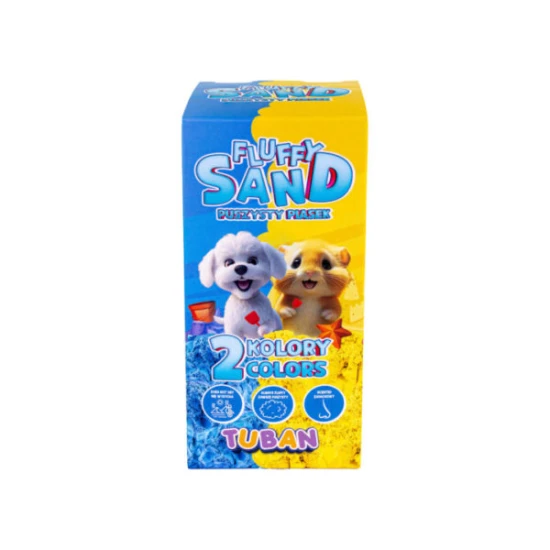 Fluffy piesok 2 x 70g modrá a žltá 