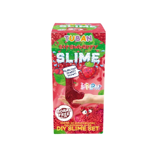 DIY Slime Sada na výrobu slizu Jahoda pre deti. Vyrobte si svoj vlastný sliz.