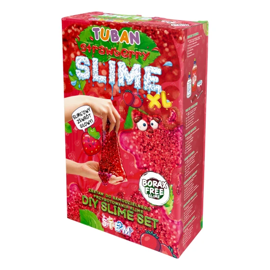 DIY Slime Sada na výrobu slizu Jahoda pre deti. XL sada. Vyrobte si svoj vlastný sliz.
