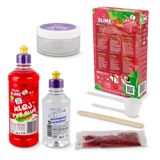 DIY Slime Sada na výrobu slizu Jahoda pre deti. XL sada. Vyrobte si svoj vlastný sliz.