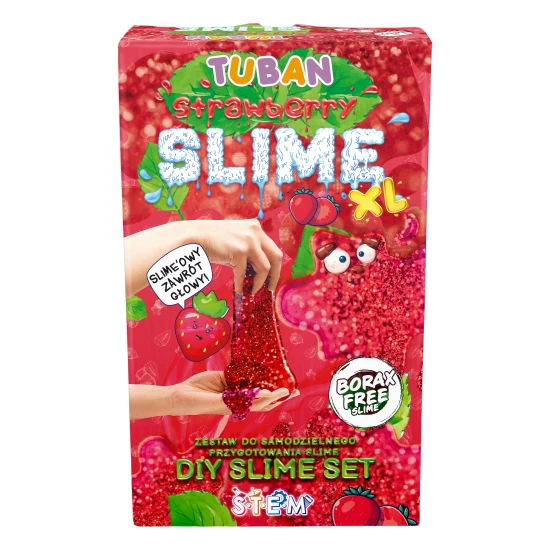 DIY Slime Sada na výrobu slizu Jahoda pre deti. XL sada. Vyrobte si svoj vlastný sliz.