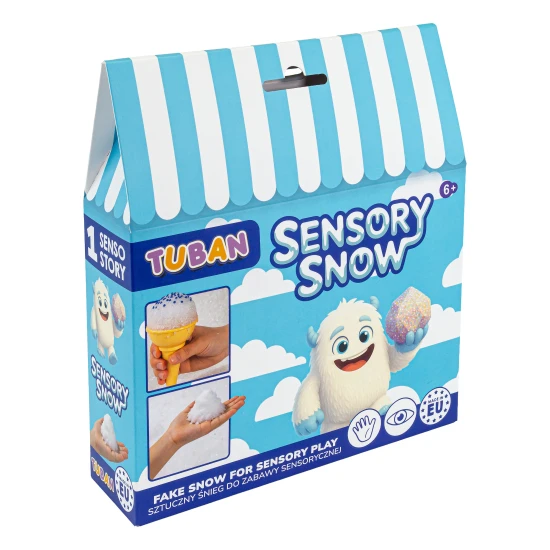 senso story kreativny set sensory snow, tuban sensory snow, umely sneh pre deti, senzoricka hra so snehom, kreativna sada sneh, zimna hra pre deti, fake snow tuban, objavovanie textur