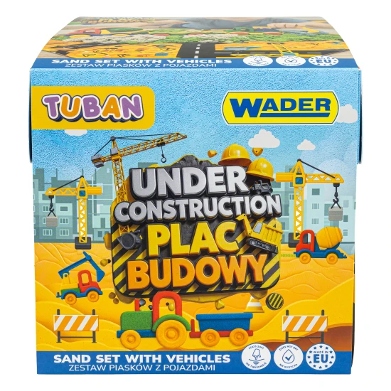 Sada dynamického a fluffy piesku Stavba TUBAN s vozidlami Wader