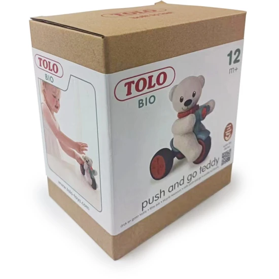 Tolo Medvedík na trojkolke, stlačením hlavičky sa začne hýbať