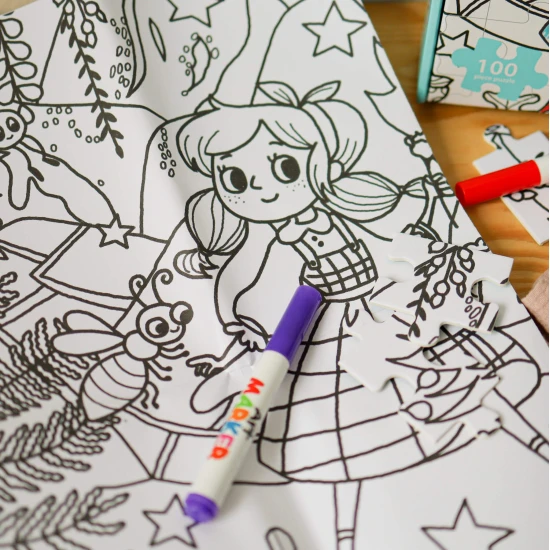 Vyfarbovacie puzzle pre deti Utajená záhrada Tookyland