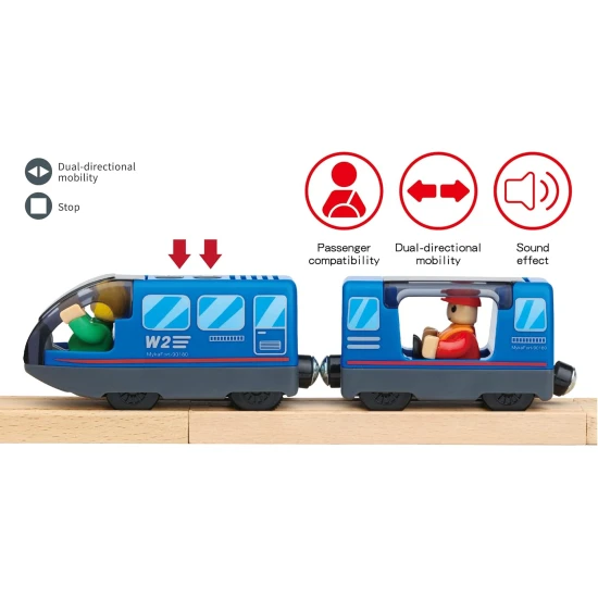 Detská drevená vláčiková dráha XXL s hasičským motívom a osobným vlakom