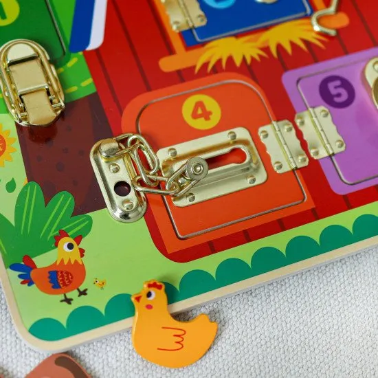 Aktivity board pre deti so zámkami Farma