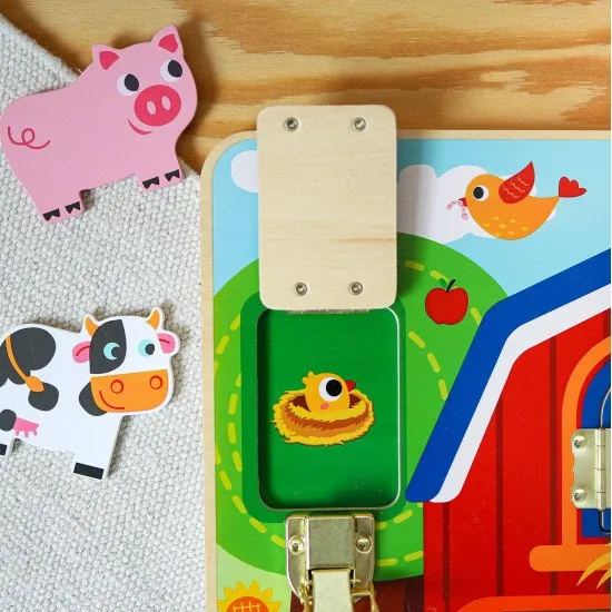 Aktivity board pre deti so zámkami Farma