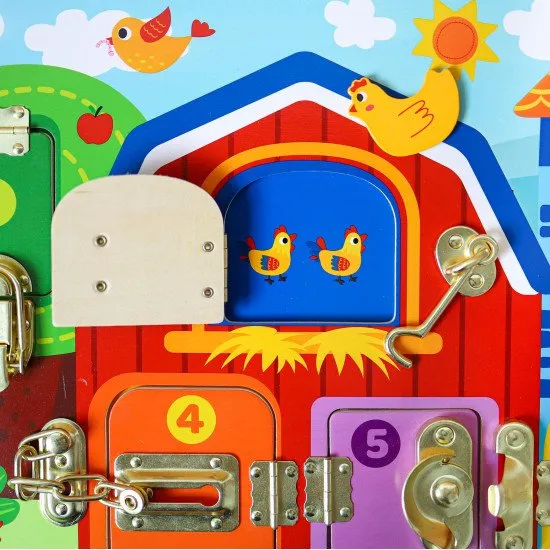 Aktivity board pre deti so zámkami Farma