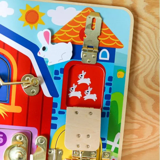 Aktivity board pre deti so zámkami Farma