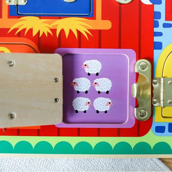 Aktivity board pre deti so zámkami Farma